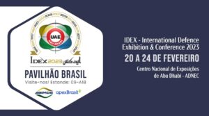 A ABIMDE (Associação Brasileira das Indústrias de Materiais de Defesa e Segurança) apresenta as tecnologias e capacidades da Base Industrial de Defesa e Segurança do Brasil na Idex 2023 (International Defence Exhibition & Conference), que começa nesta segunda-feira (20) e segue até sexta-feira (24), em Abu Dhabi, nos Emirados Árabes Unidos. 