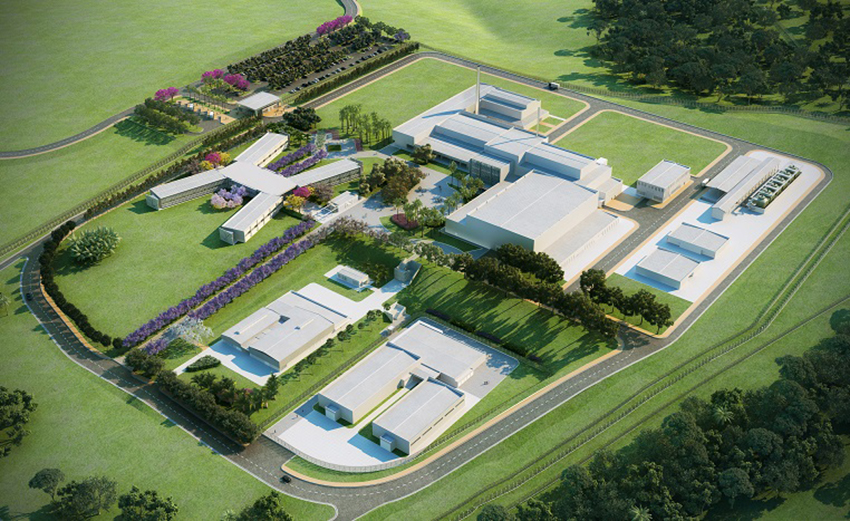 Maquete das instalações do Reator Multipropósito Brasileiro, em Iperó AMAZUL