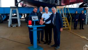 Batimento de quilha da Fragata “Cunha Moreira” marca avanço do Programa Classe “Tamandaré”