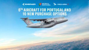 Portugal anuncia decisão de adquirir sexta aeronave KC-390 Millennium e inclusão de dez novas opções de compra