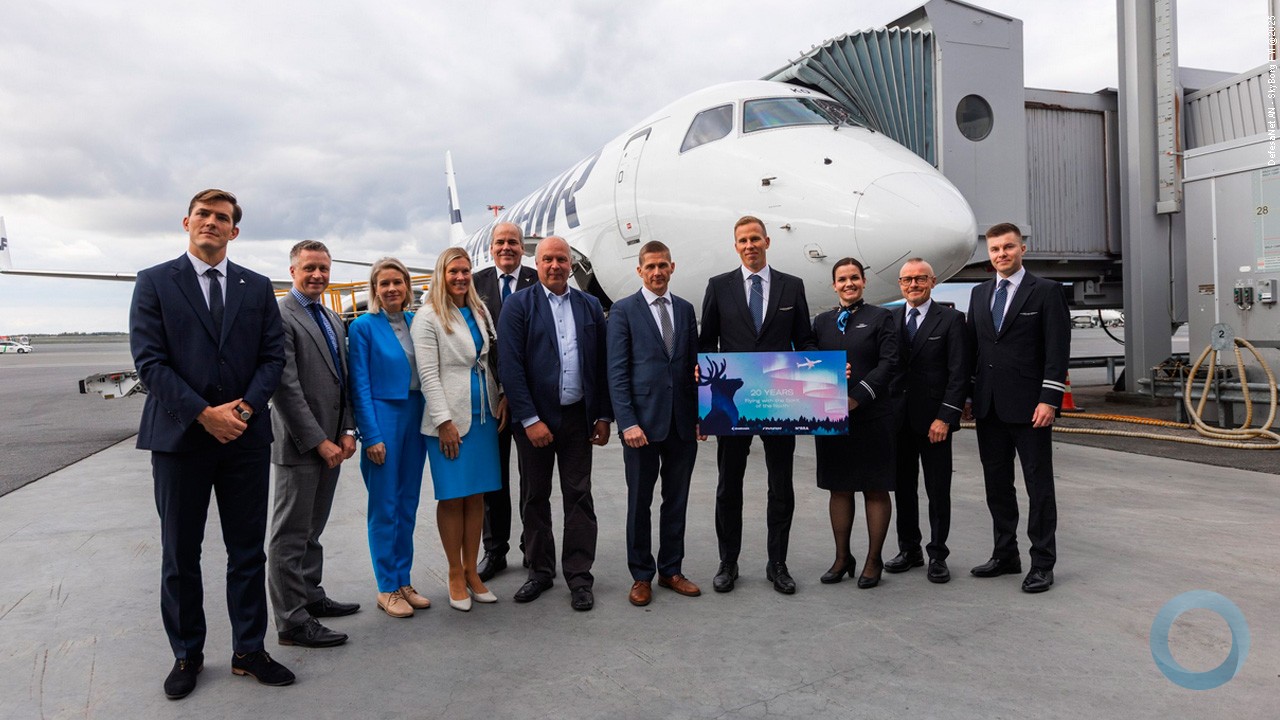 Embraer comemora 20 anos de operação dos E-Jets na Finnair e na Norra