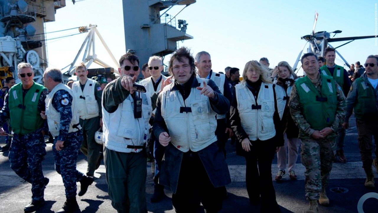 Milei a bordo do USS Nimitz: sinalização estratégica e reposicionamento da Argentina no Atlântico Sul